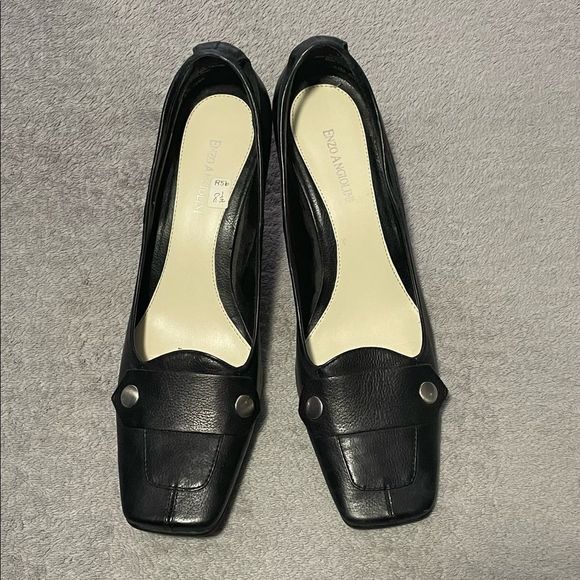 ENZO Angiolini flexo black leather heels size 8.5 M super cute details - Picture 3 of 8